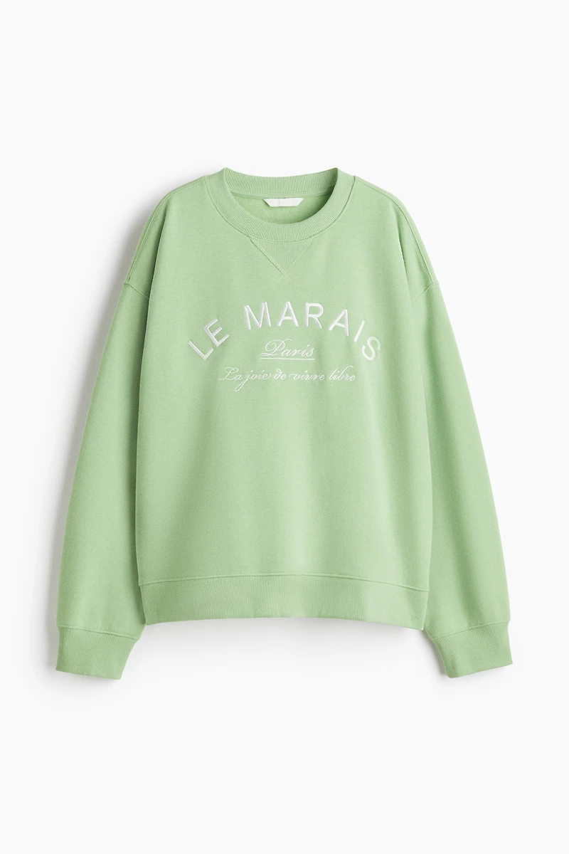 Sweatshirt with Text Motif