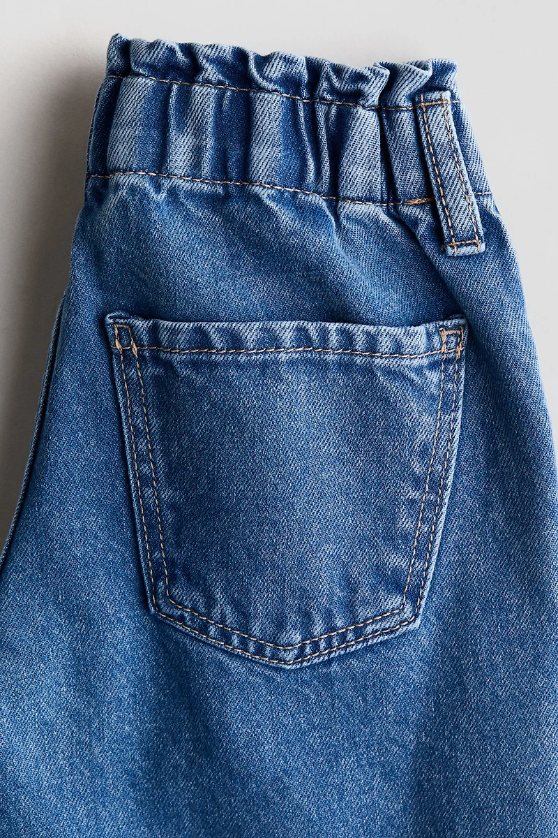 Wide Leg Paper-Bag Jeans
