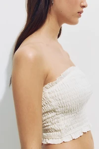 Haut tube de plage smocké