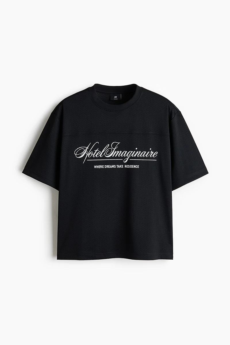Oversized Printed Mesh T-Shirt