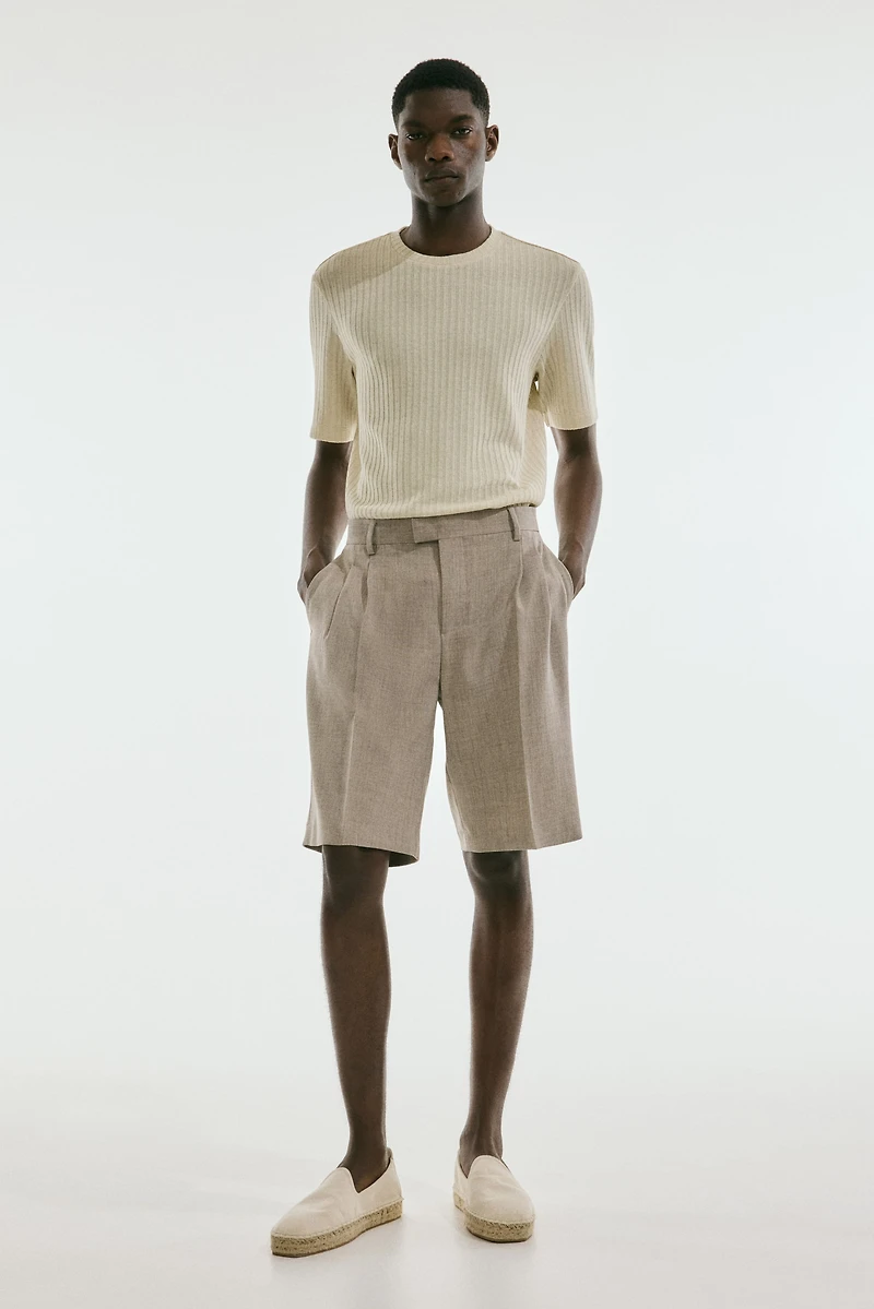 Regular Fit Rib-knit T-shirt