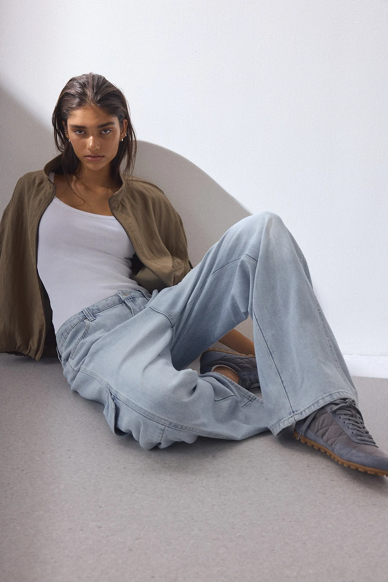 Jean large à taille classique