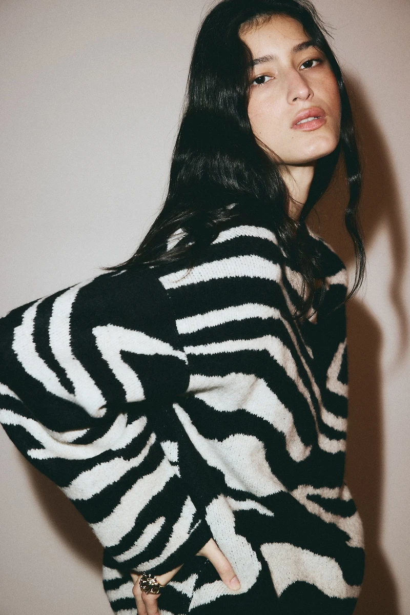 Jacquard-Knit Sweater