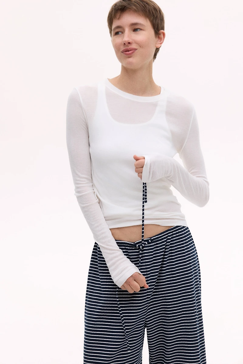 Ribbed Drawstring Pants