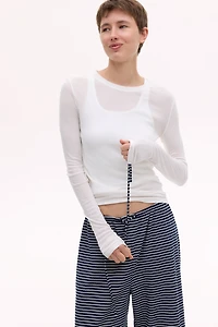 Ribbed Drawstring Pants