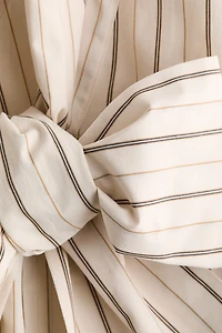 Tie-Front Poplin Shirt