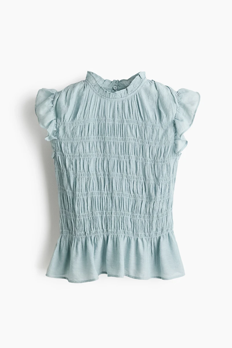 Smocked Peplum Top