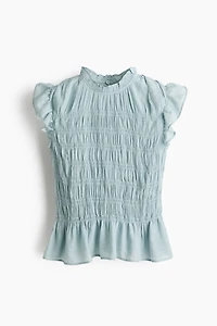 Smocked Peplum Top