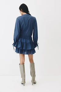 Flounced Cotton Dress