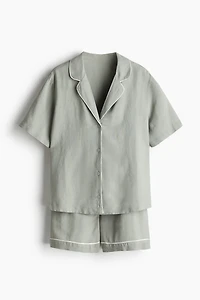 Linen-Blend Pajamas