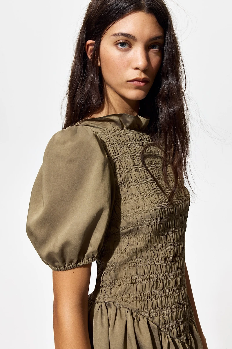 Smocked-Bodice Dress
