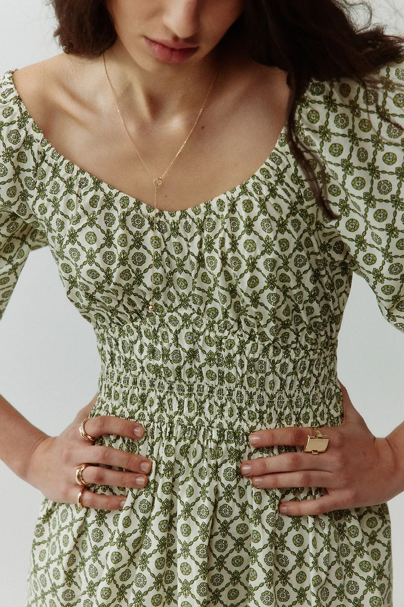 Robe en coton avec jupe évasée