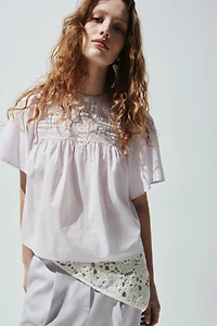 Cotton Blouse with Eyelet Embroidery