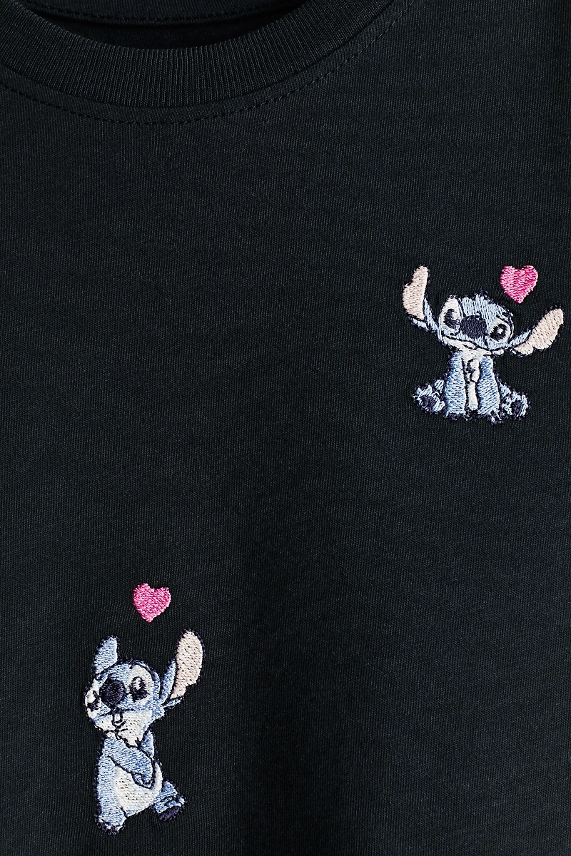 Cotton T-Shirt with Printed Motif