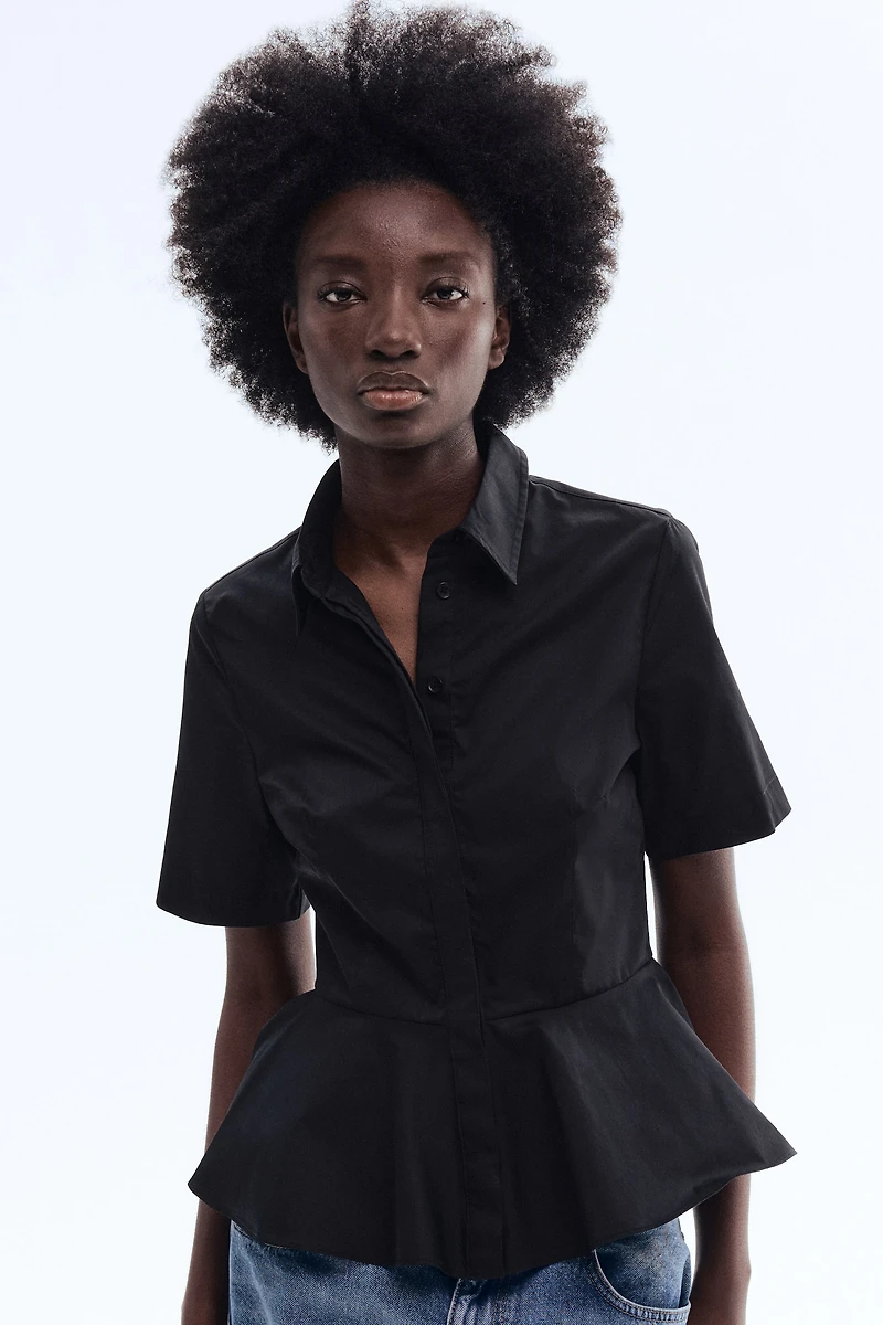 Poplin Peplum Shirt