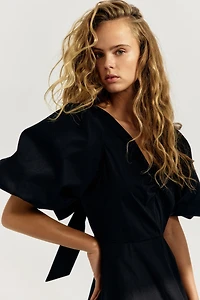 Tie-back Puffy Dress