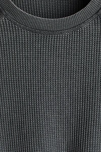 Regular-Fit Long-Sleeved Waffled Shirt