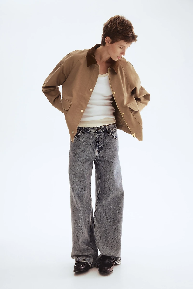 Jacket with Corduroy Collar