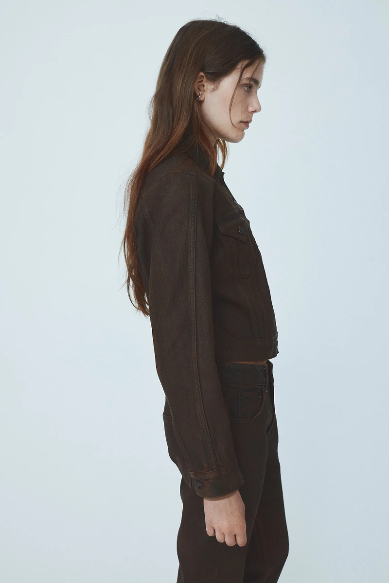 Veste en denim enduit