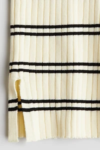Pantalon évasé en tricot côtelé