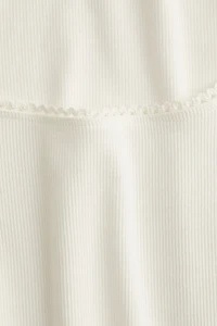 Picot-Trimmed Cotton Top
