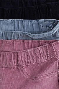 Lot de 3 collants-jeans en velours côtelé
