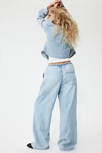 Pantalon en denim avec cordon de serrage
