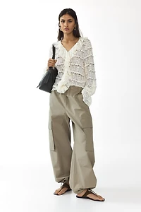 Lace-Look Jersey Blouse