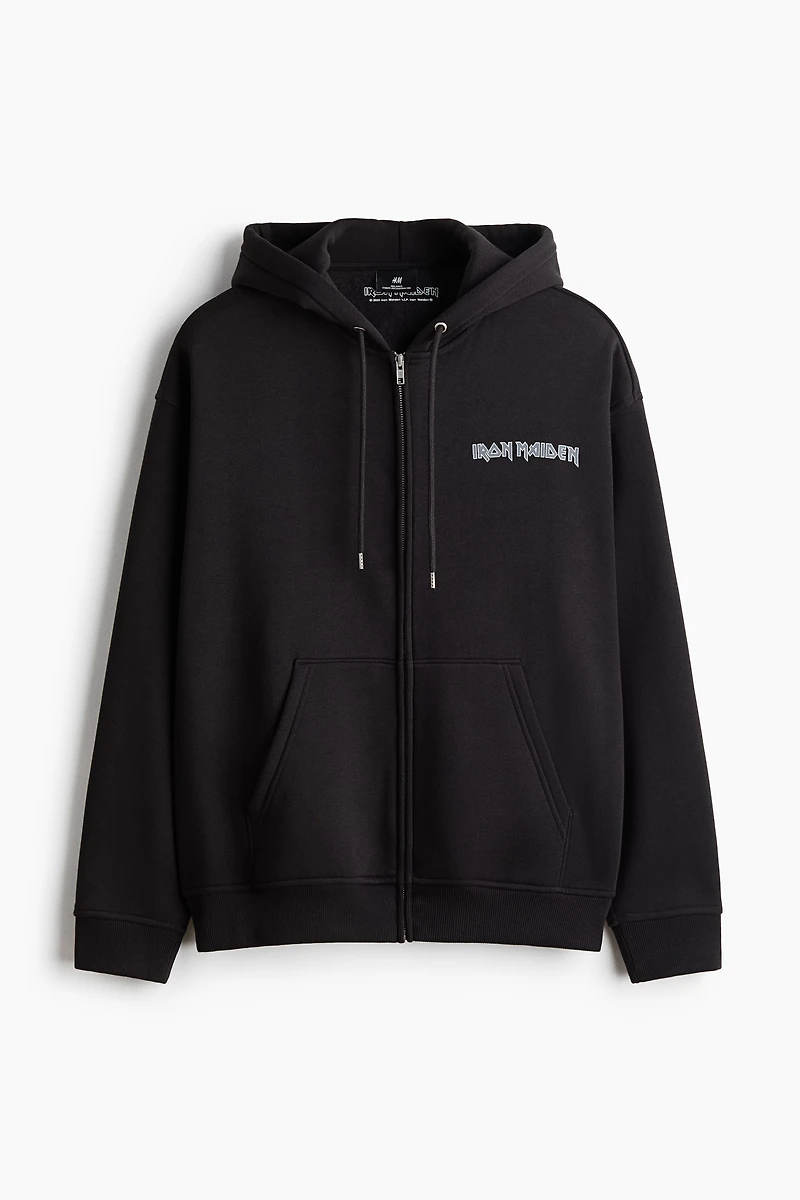 Loose-Fit Printed Hooded Jacket