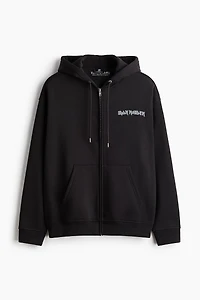 Loose-Fit Printed Hooded Jacket