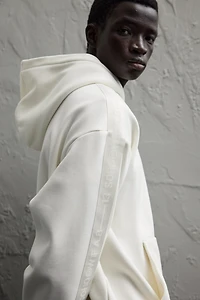 Loose Fit Hoodie with Side Stripes