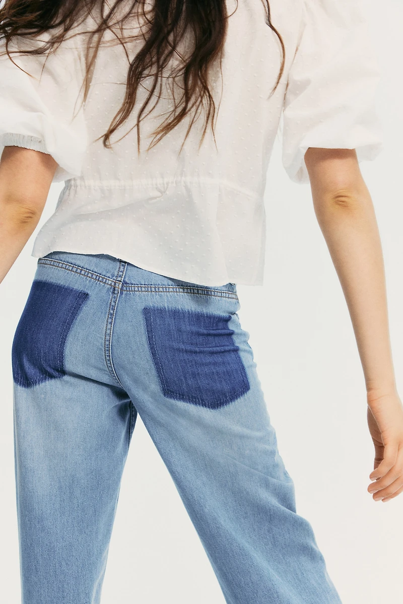 Jean large à taille haute