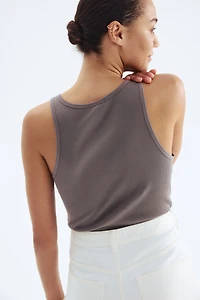 Ribbed Silk-Blend Tank Top