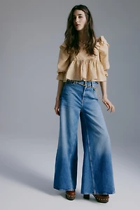 Flounce-Trimmed Blouse