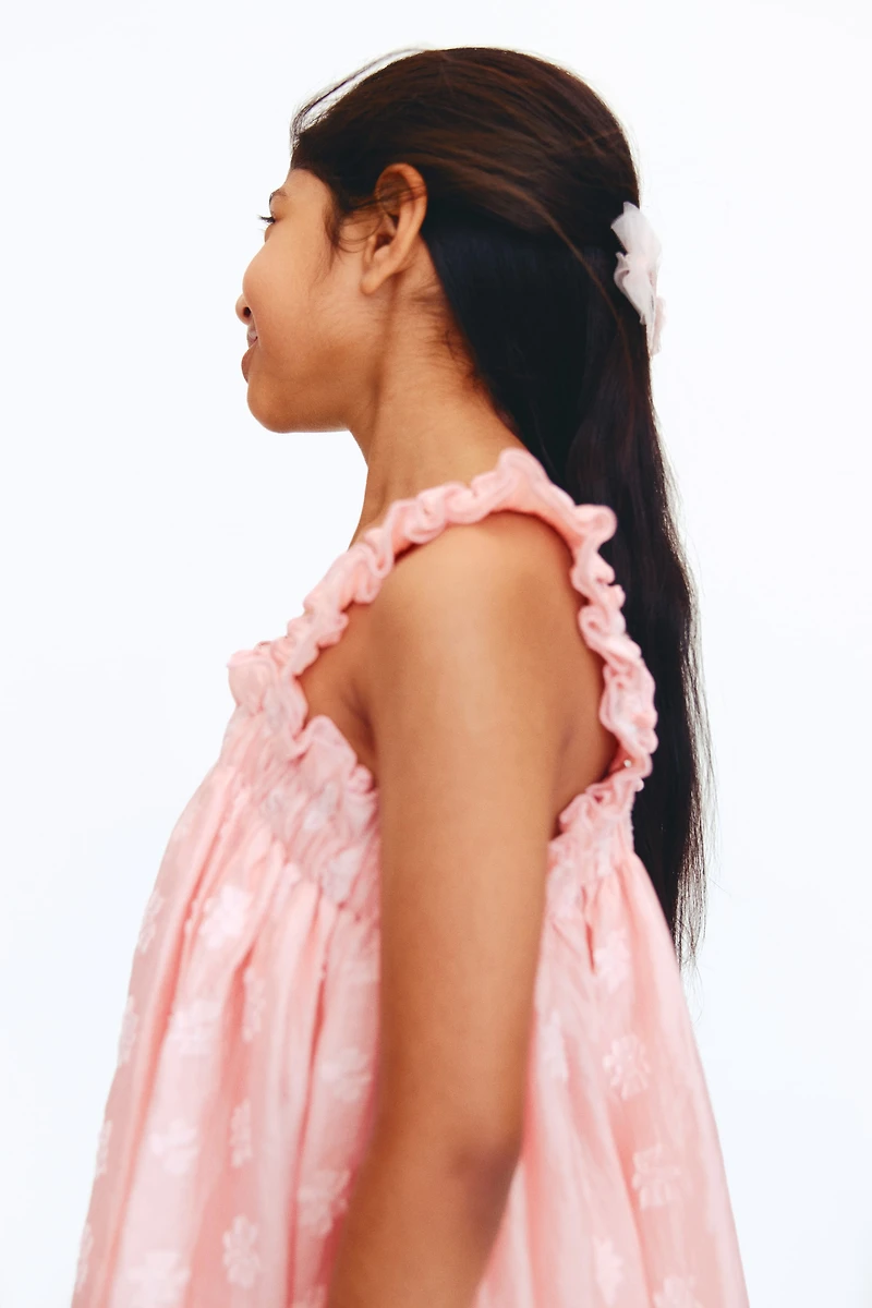 Robe jacquard volantée