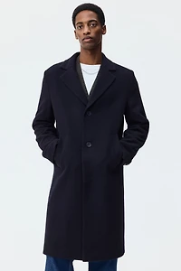 Single-Breasted Wool-Blend Coat