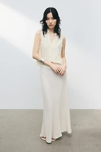 Linen-Blend Sleeveless Shirt