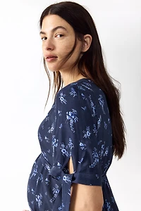 MAMA Tie-Belt Viscose Dress