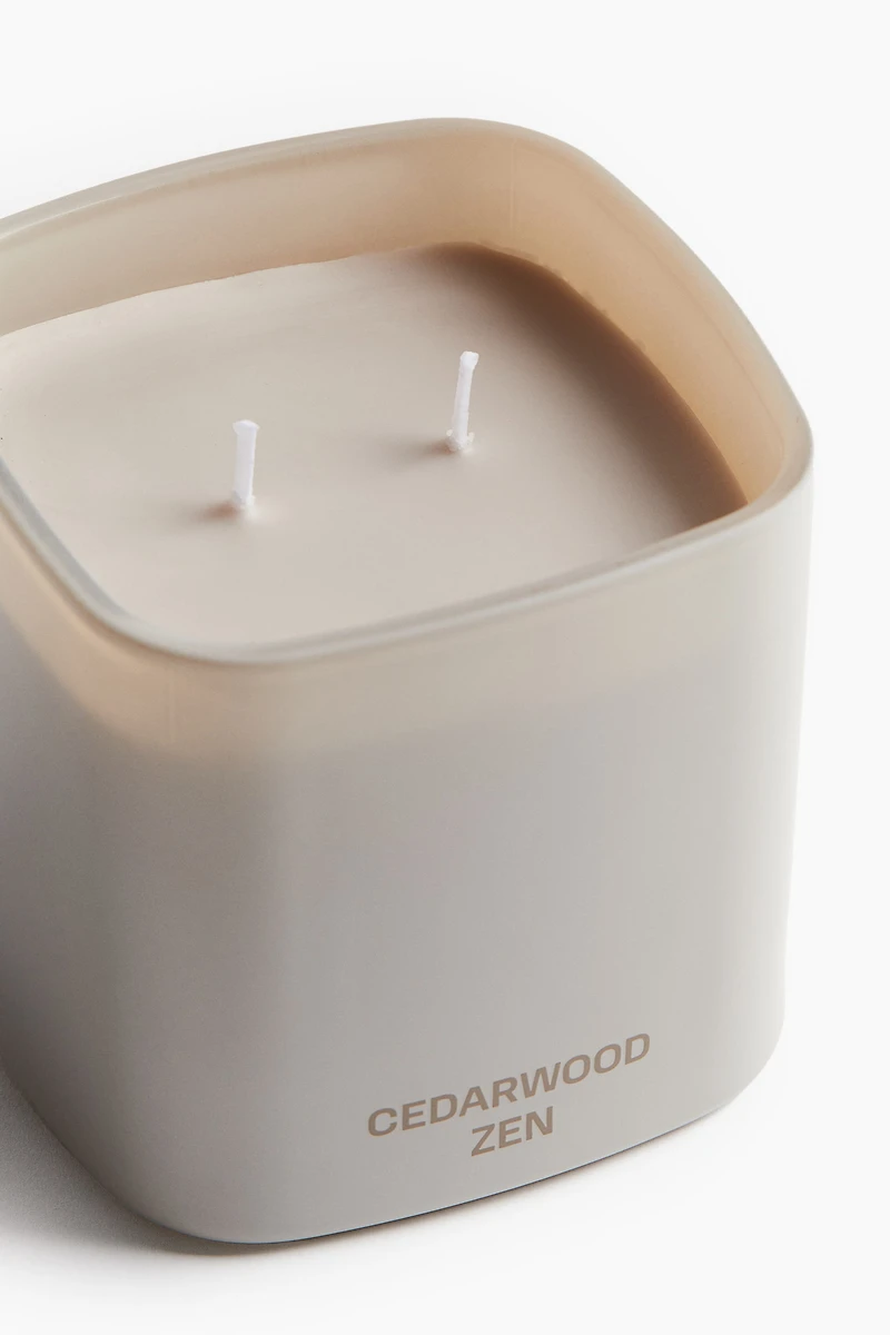 Grande bougie parfumée avec pot en verre