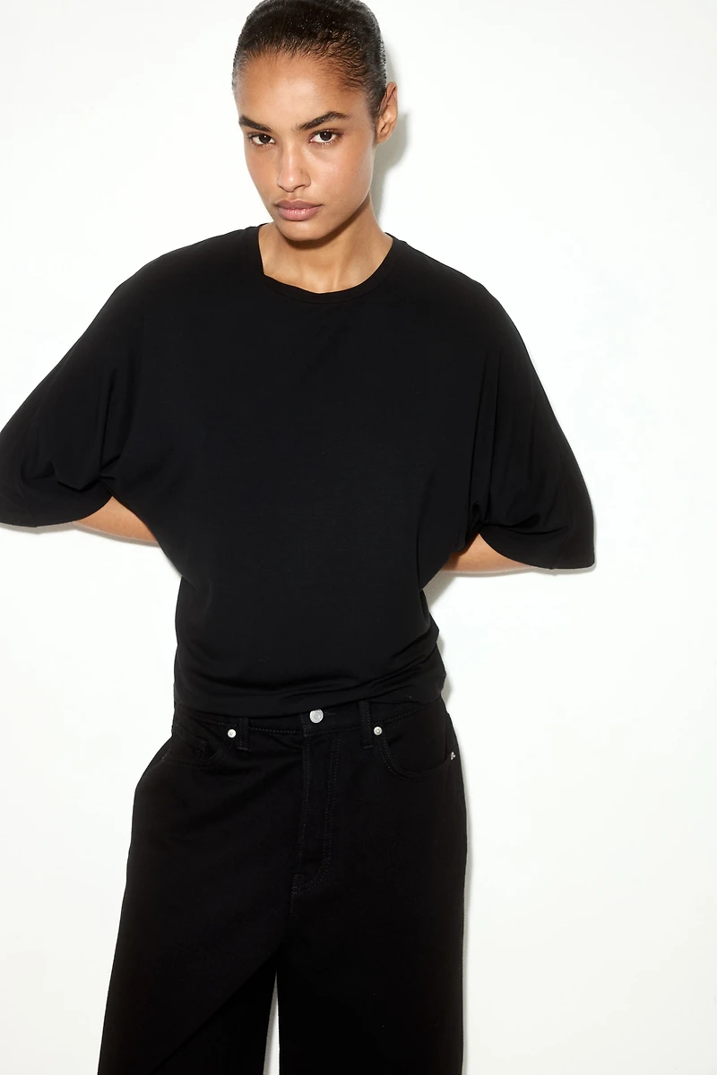 Batwing-Sleeved Viscose Top