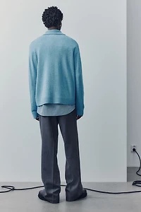 Wool-Blend Polo Sweater