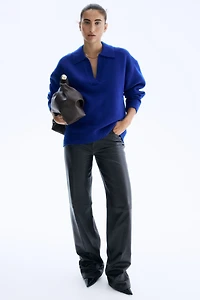 Fine-knit Collared Sweater