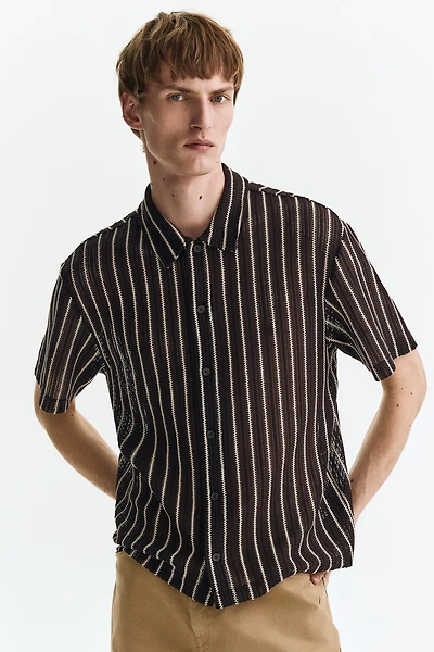 Chemise classique en tricot texturé