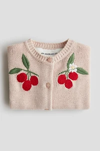 Cotton Cardigan with Embroidery