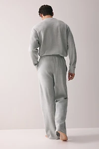 Waffled Cotton Pajama Shirt and Pants