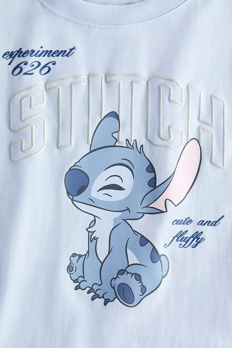 Cotton T-Shirt with Printed Motif