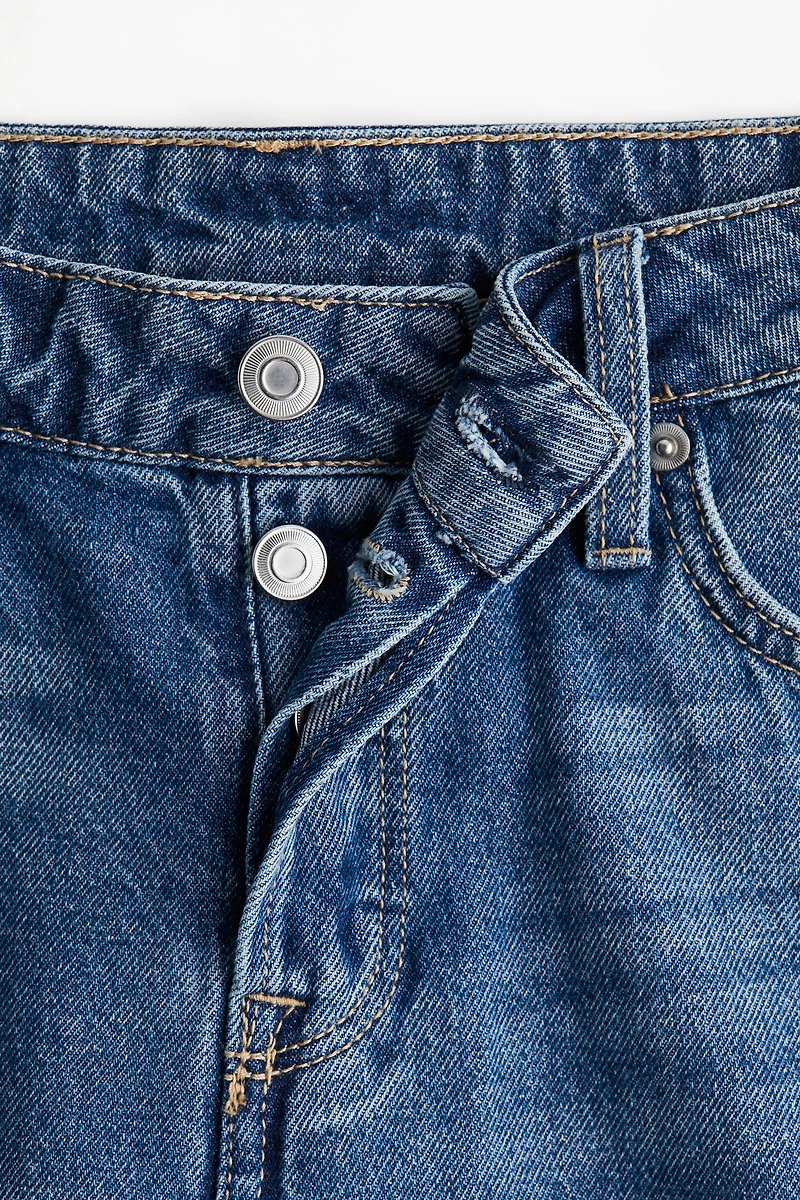 Low Knee-Length Denim Shorts