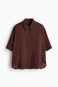 Beach Shirt with Eyelet Embroidery