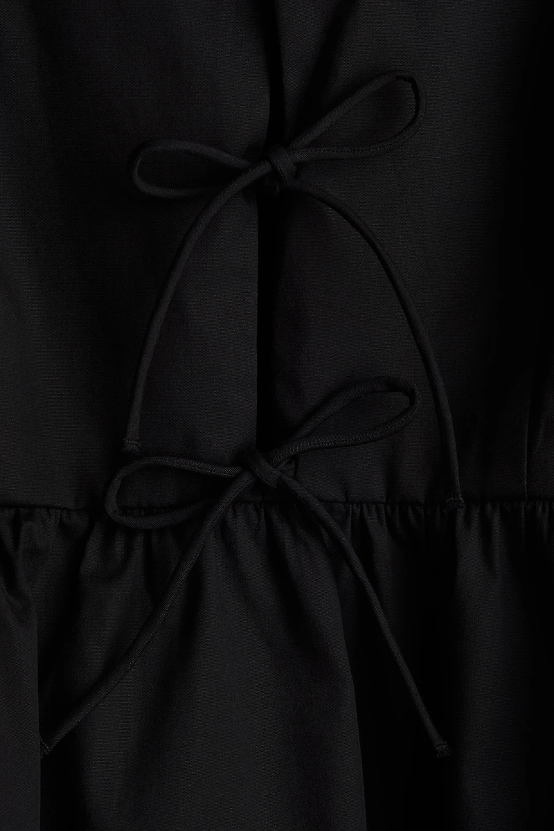 Tie-Detail Poplin Dress