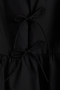 Tie-Detail Poplin Dress